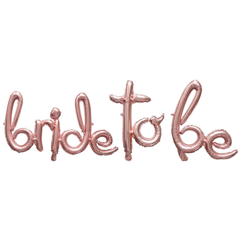 Bride To Be Hens Party Bridal Shower Decorations Engagement Balloons Banner Rose Gold, Just Married Balloon, 16inch Rose Gold Balloon