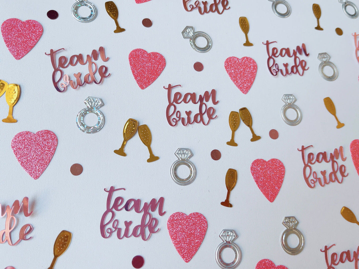 Rose Gold Foiled Team Bride Confetti | Bachelorette Party Favors, Bridal Shower, Hen Do Party, Bride to Be, Glitter Decoration, Girls Night