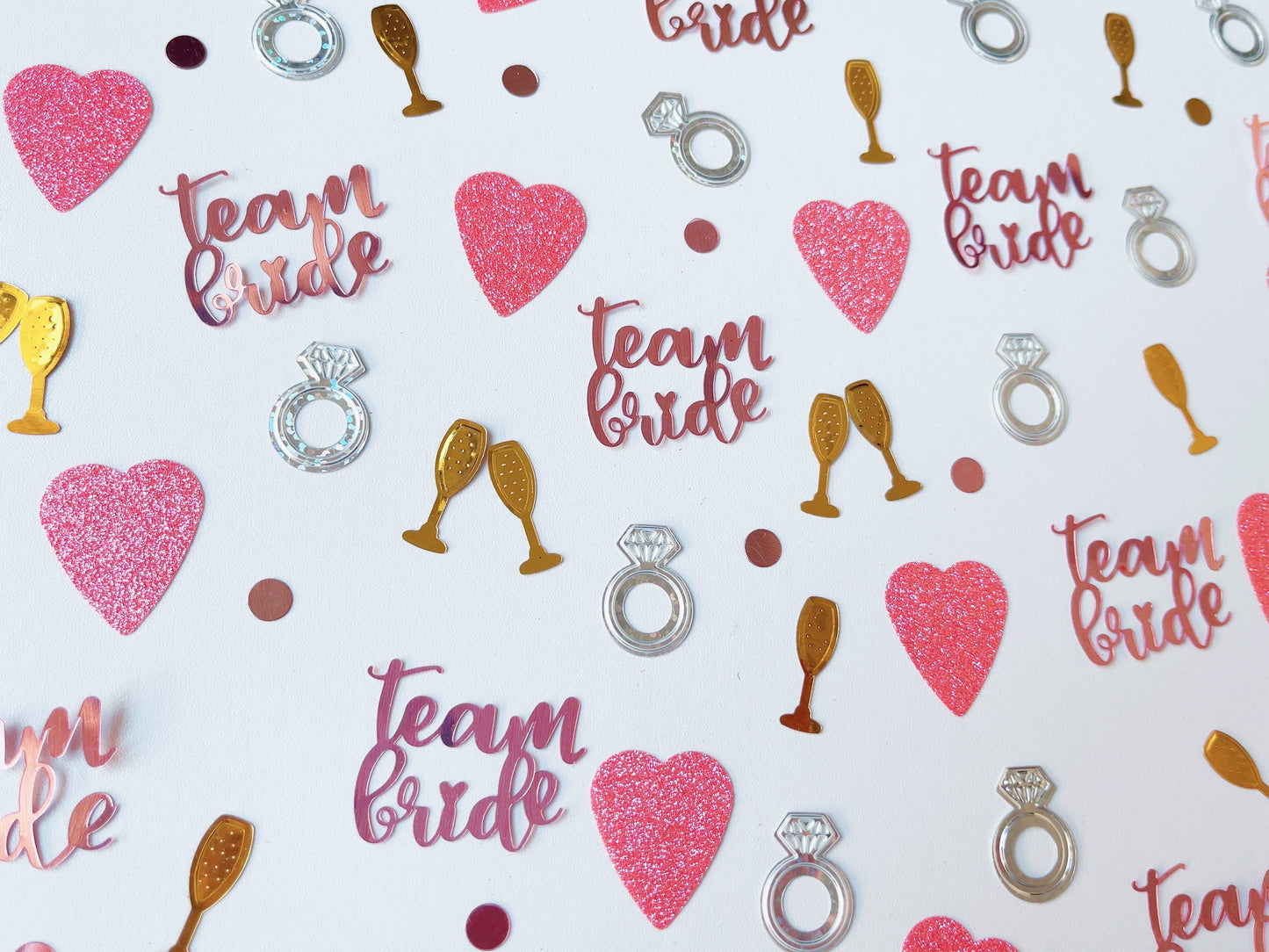 Rose Gold Foiled Team Bride Confetti | Bachelorette Party Favors, Bridal Shower, Hen Do Party, Bride to Be, Glitter Decoration, Girls Night