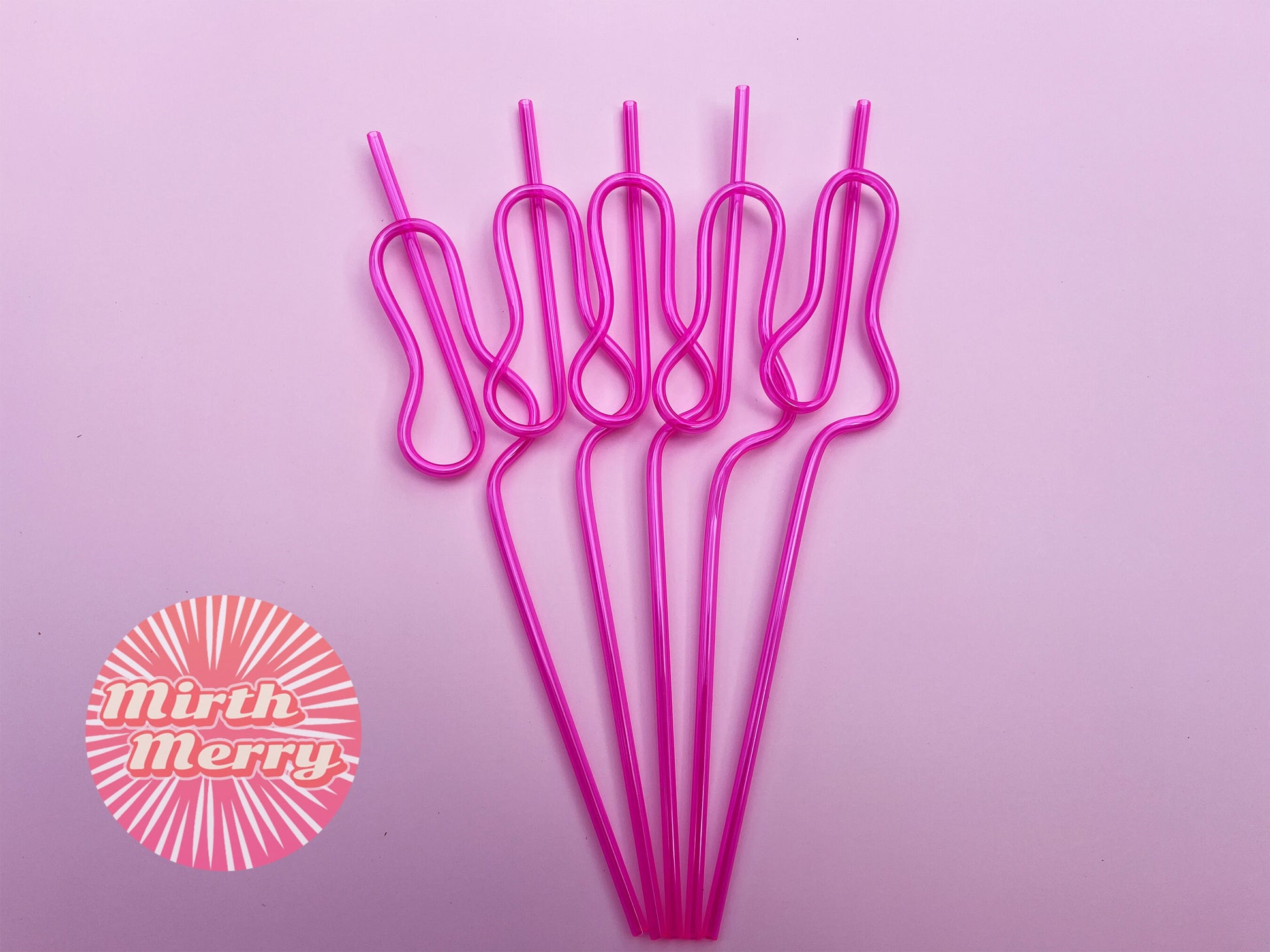 Hot Pink Penis Swirly Willy Straw | Bachelorette Party Decorations | Bride To Be Bridal Shower | Hen Party Supplies Penis