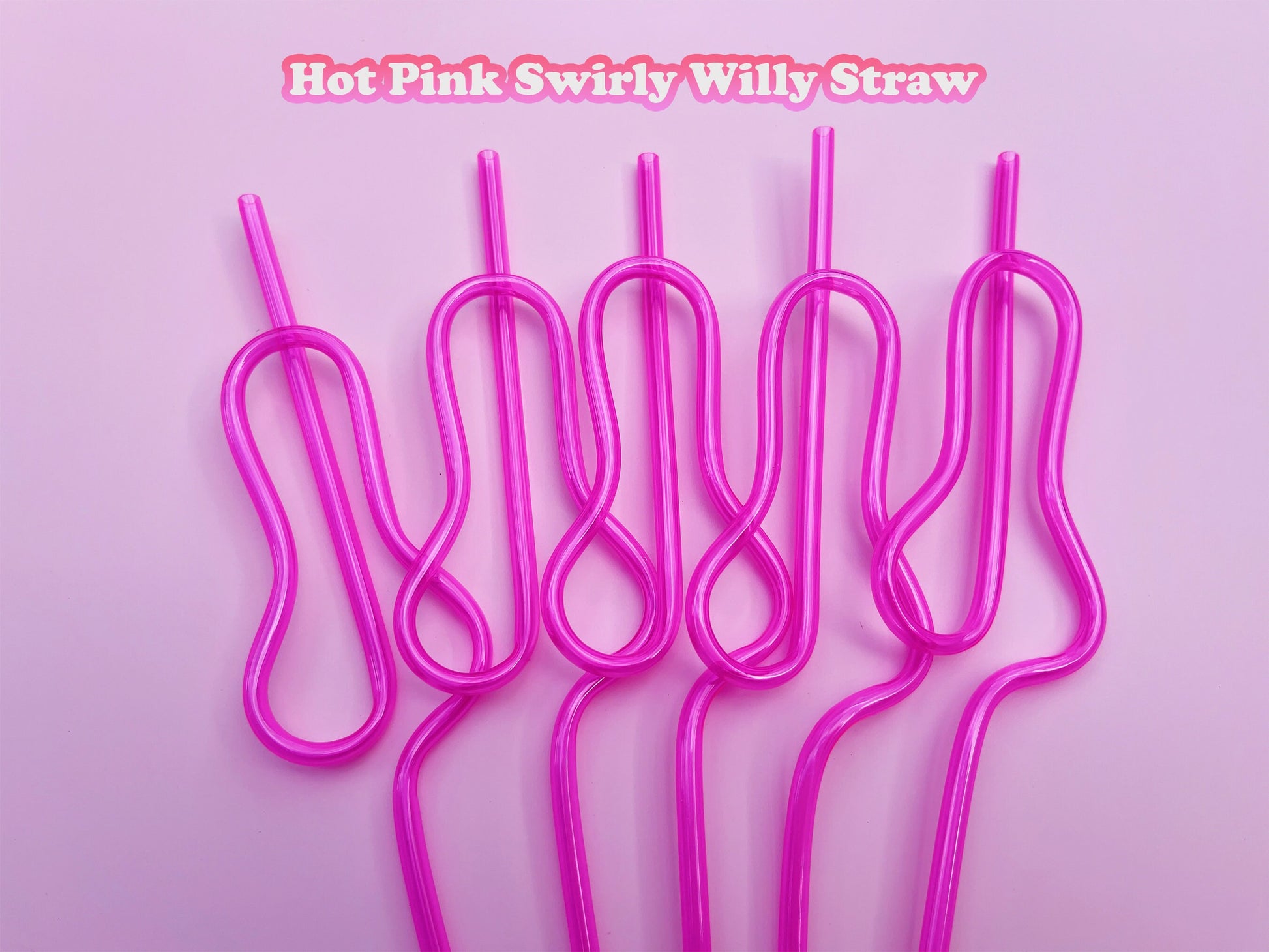 Hot Pink Penis Swirly Willy Straw | Bachelorette Party Decorations | Bride To Be Bridal Shower | Hen Party Supplies Penis