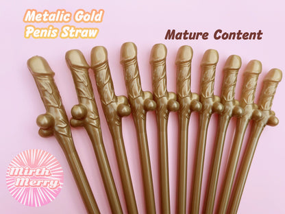 Gold Penis Straw, | Bachelorette Party Favors | Bride To Be Bridal Shower | Hen Party Supplies Penis