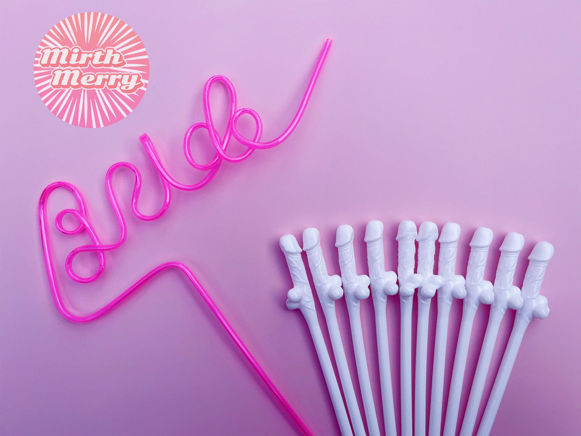 White Penis Straw+Bride Straw | Bachelorette Party Favors | Bride To Be Bridal Shower | Hen Party Supplies Penis