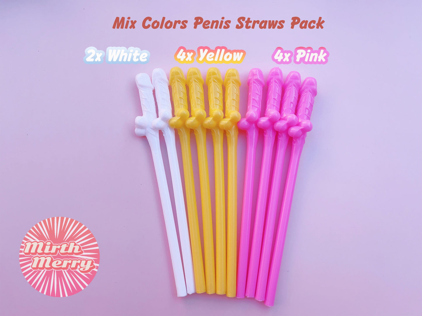 White,Yellow, Pink Penis Straw, | Bachelorette Party Favors | Bride To Be Bridal Shower | Hen Party Supplies Penis, Mix Color Penis Straws