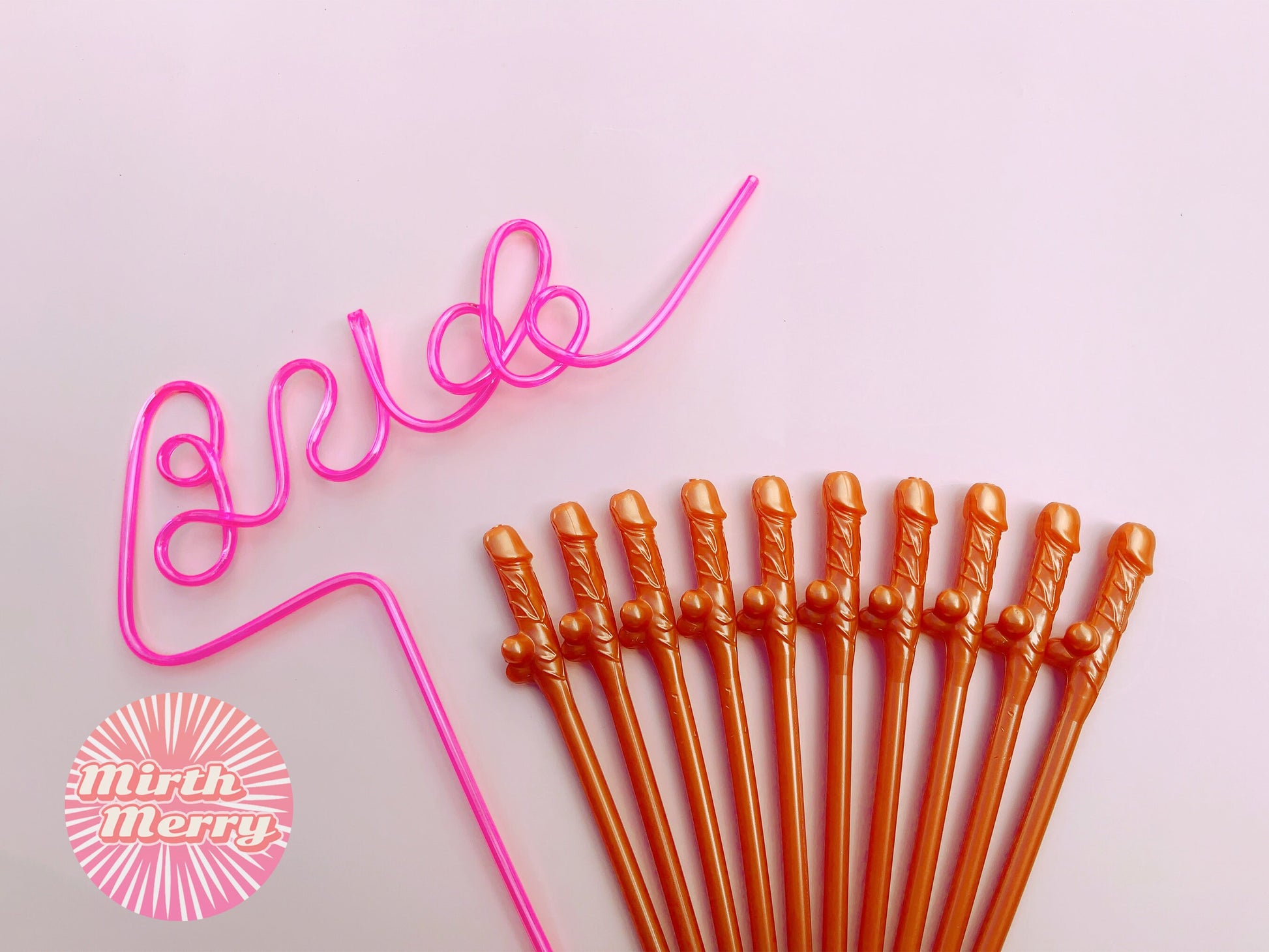 Rose Gold Penis Straw, | Bachelorette Party Favors | Bride To Be Bridal Shower | Hen Party Supplies Penis