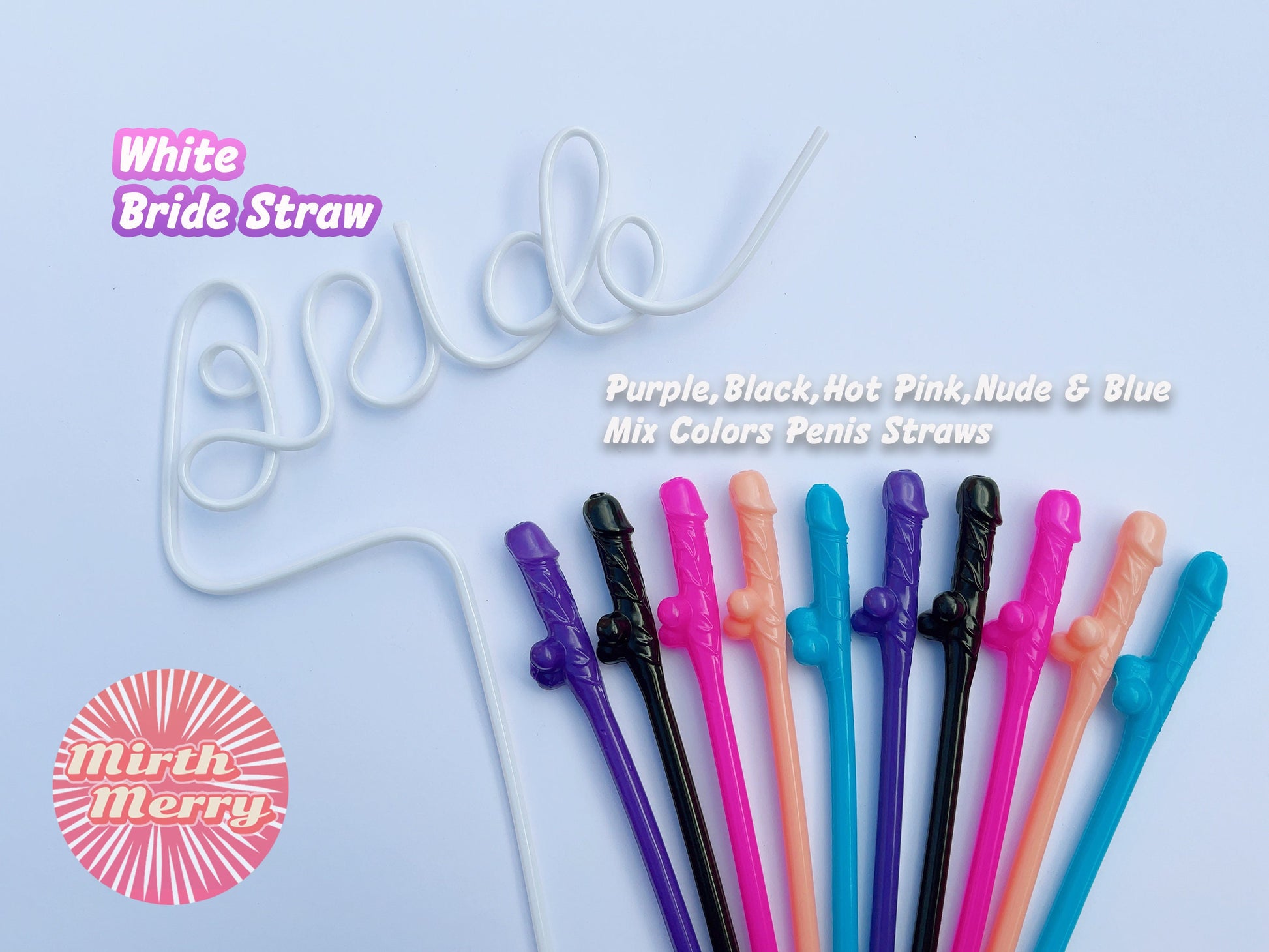 Bride Straw + Penis Straws (MIX Colours) – Mirth Merry