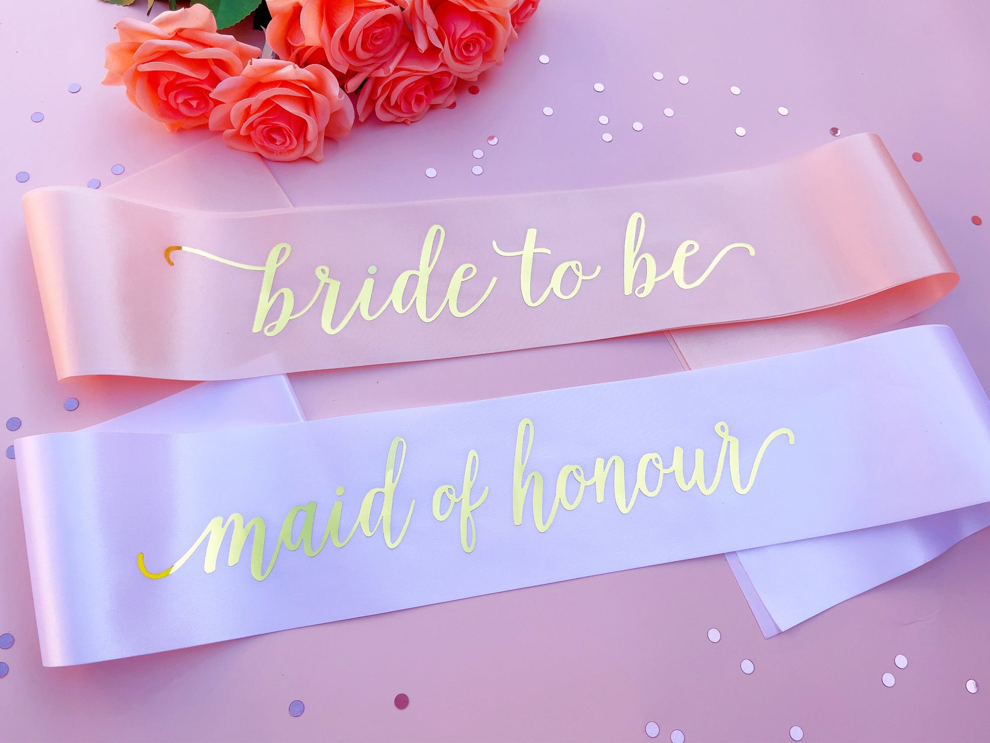 Bride to Be Sash| Hen Party Sash | Sash for Bride - Gold Foil | Mother of the Bride sash | Bachelorette Favors | Team Bride, Bridesmaid sash