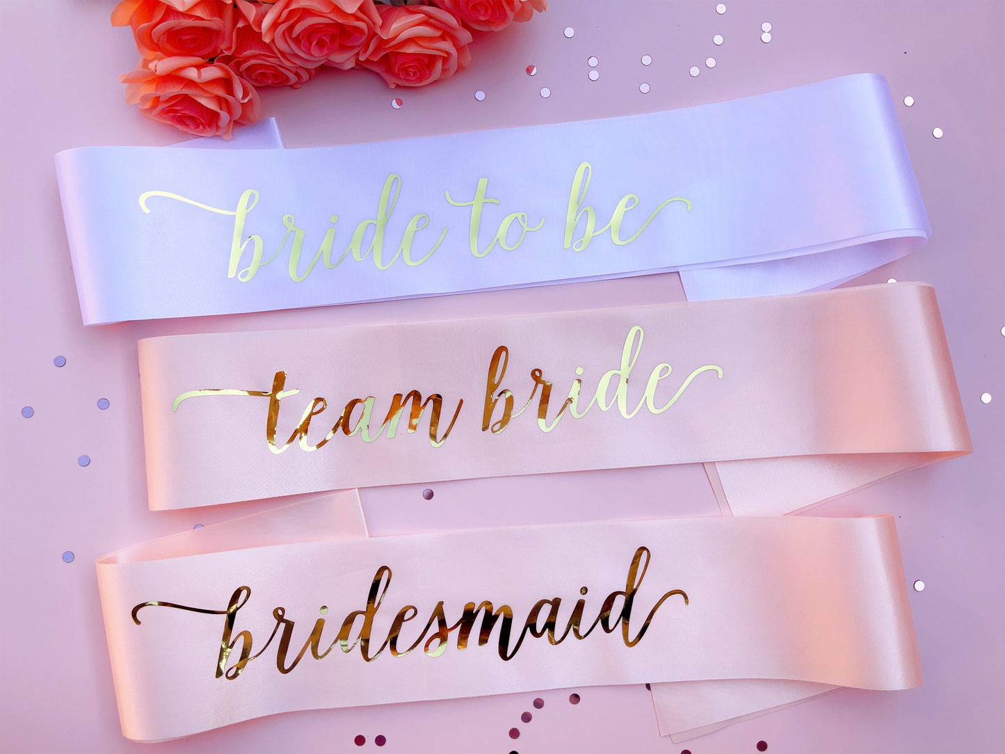 Bride to Be Sash| Hen Party Sash | Sash for Bride - Gold Foil | Mother of the Bride sash | Bachelorette Favors | Team Bride, Bridesmaid sash