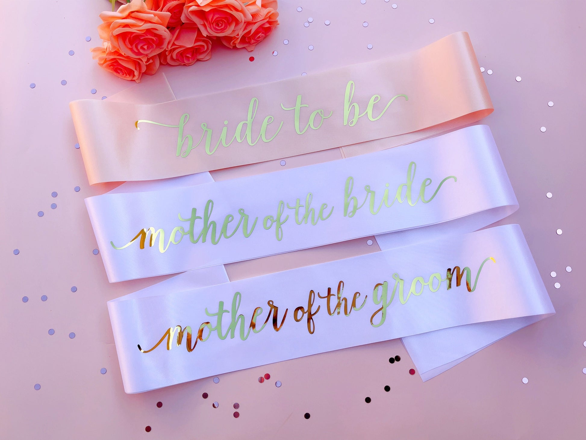 Bride to Be Sash| Hen Party Sash | Sash for Bride - Gold Foil | Mother of the Bride sash | Bachelorette Favors | Team Bride, Bridesmaid sash