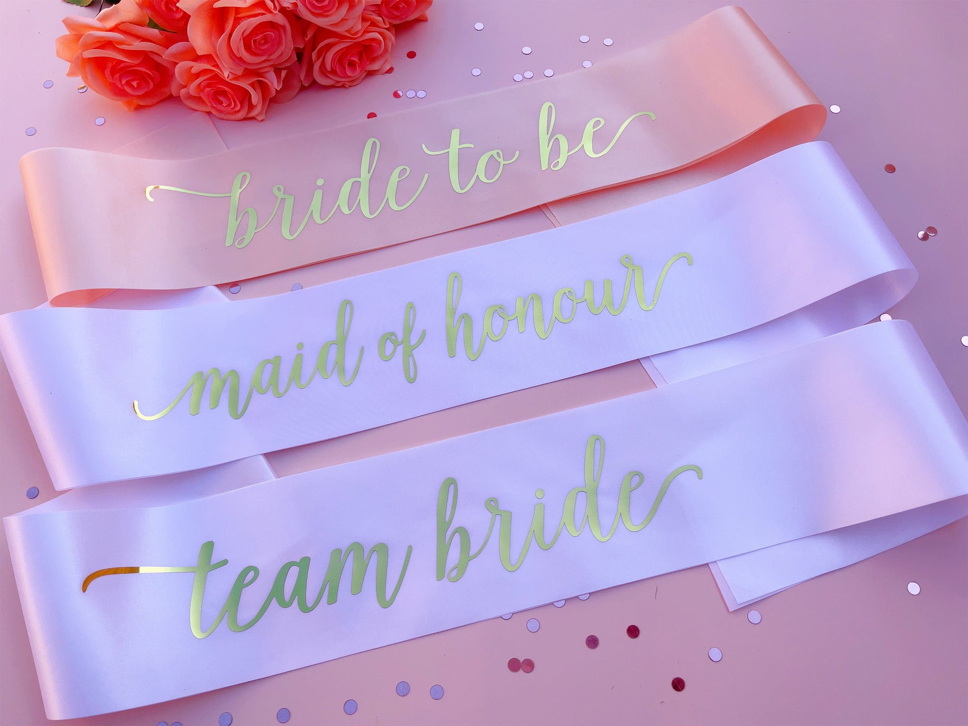 Bride to Be Sash| Hen Party Sash | Sash for Bride - Gold Foil | Mother of the Bride sash | Bachelorette Favors | Team Bride, Bridesmaid sash