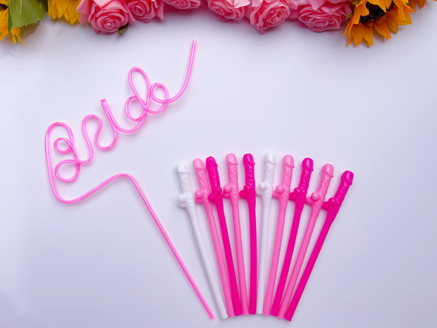 White,Pink,Hot Pink Penis Straw, | Bachelorette Party Favors | Bride To Be Bridal Shower | Hen Party Supplies Penis, Mix Color Penis Straws