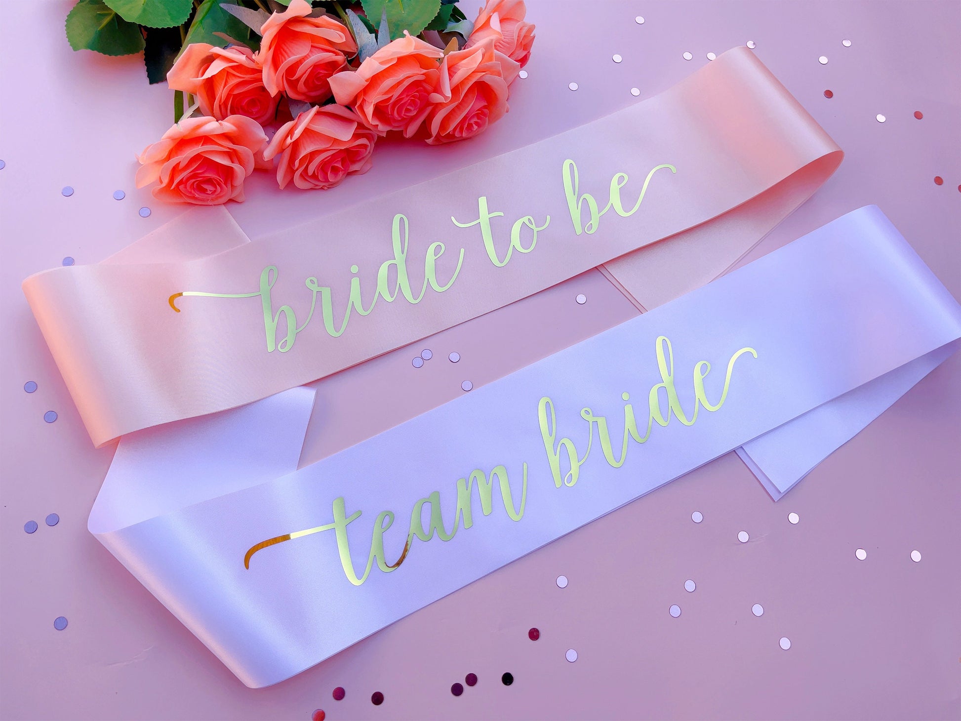 Bride to Be Sash| Hen Party Sash | Sash for Bride - Gold Foil | Mother of the Bride sash | Bachelorette Favors | Team Bride, Bridesmaid sash