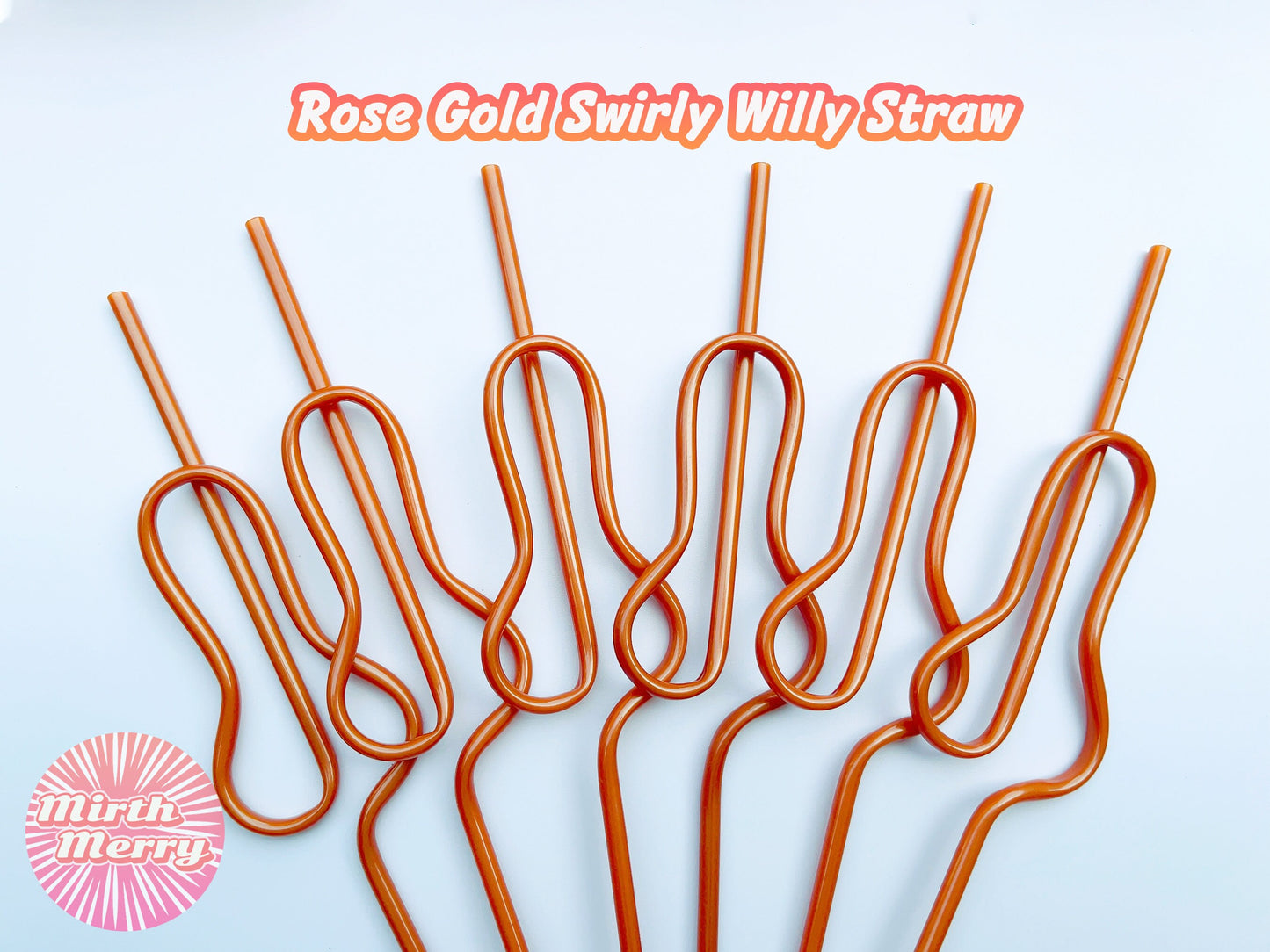 Rose Gold Penis Swirly Willy Straw | Bachelorette Party Decorations | Bride To Be Bridal Shower | Hen Party Supplies Penis