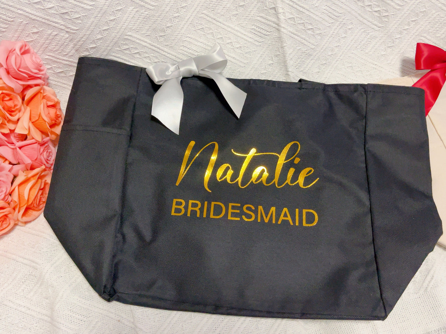 Bridesmaid Tote Bags, Personalized Bridesmaid Bags, Maid of Honor Tote, Bride To Be Gifts, Bachelorette Gift, Bridal Party Bridesmaid Gifts