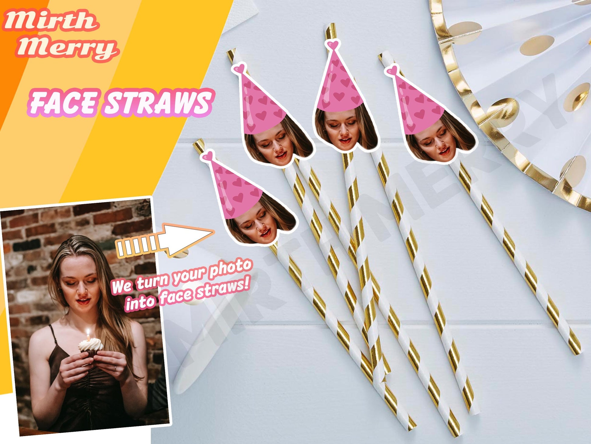 straws personalized with a custom face