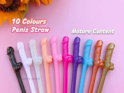 10 Colours Penis Straw, | Bachelorette Party Favors | Bride To Be Bridal Shower | Hen Party Supplies Penis, Mix Color Penis Straws