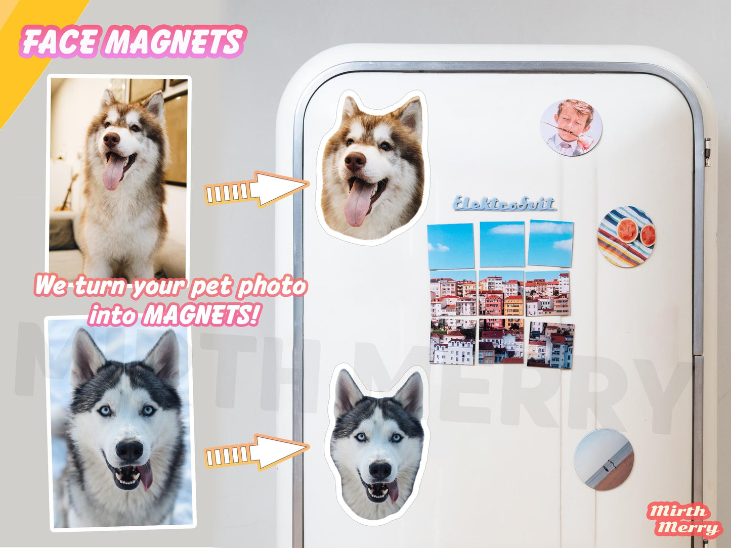 Custom Face Fridge Magnet, Personalize Gift, Holiday Gift, Photo Printing Guest Gifts, Dog Photo, Mother's Day Gift for Mom, Wedding Photo