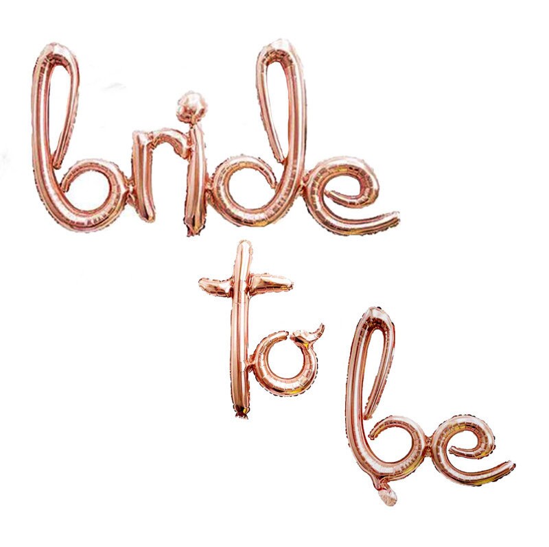 Bride To Be Hens Party Bridal Shower Decorations Engagement Balloons Banner Rose Gold, Just Married Balloon, 16inch Rose Gold Balloon