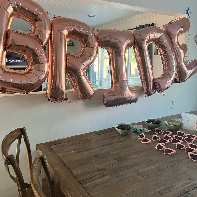 Bride To Be Hens Party Bridal Shower Decorations Engagement Balloons, Bridal Shower Supplies, 16"/40" Bride to Be Rose Gold Foil Balloons