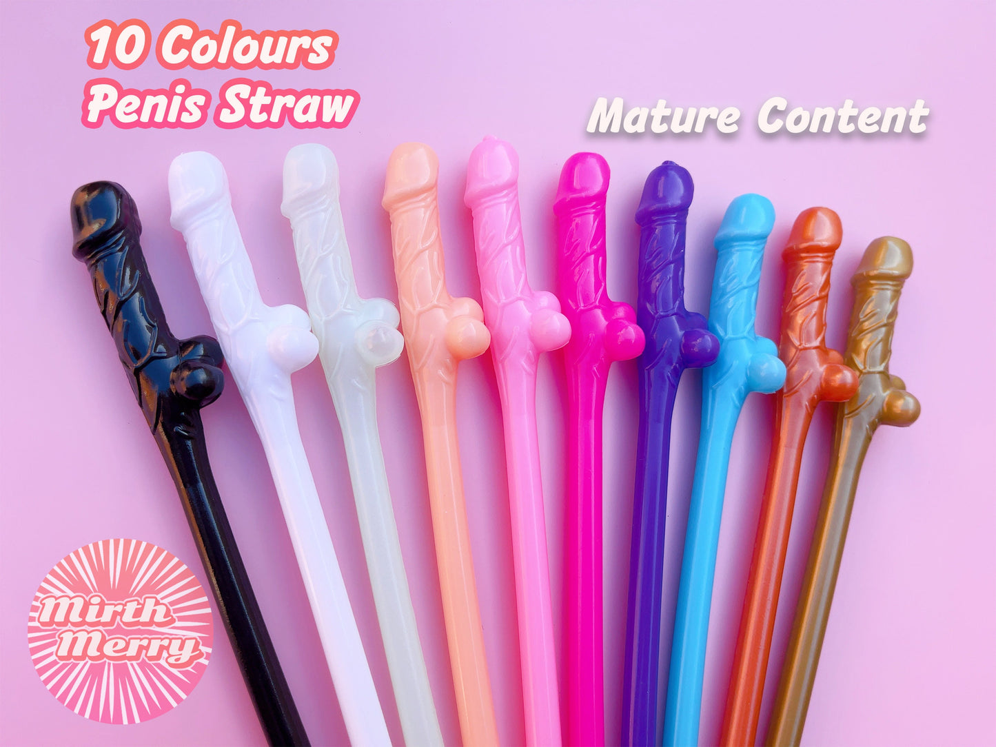 10 Colours Penis Straw, | Bachelorette Party Favors | Bride To Be Bridal Shower | Hen Party Supplies Penis, Mix Color Penis Straws