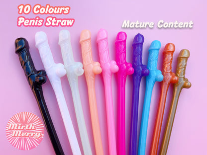 10 Colours Penis Straw, | Bachelorette Party Favors | Bride To Be Bridal Shower | Hen Party Supplies Penis, Mix Color Penis Straws