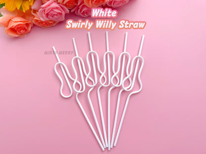 White Penis Swirly Willy Straw | Bachelorette Party Decorations | Bride To Be Bridal Shower | Hen Party Supplies Penis