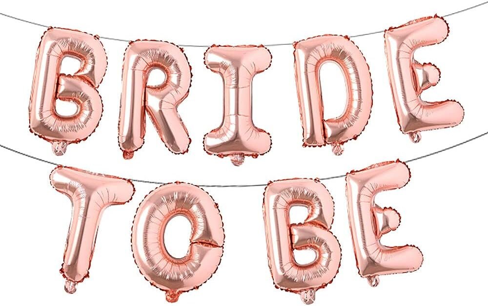 Bride To Be Hens Party Bridal Shower Decorations Engagement Balloons, Bridal Shower Supplies, 16"/40" Bride to Be Rose Gold Foil Balloons