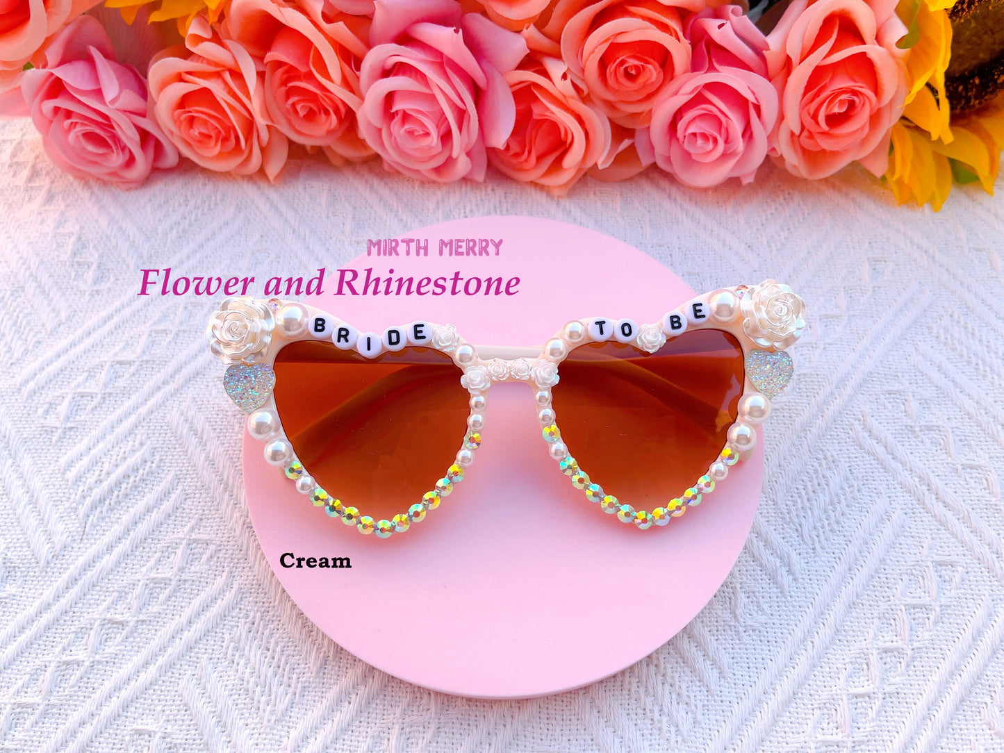 Custom Bride Sunglasses , Encrusted Pearl + Rhinestone Sunglasses | Bachelorette Party Decoration, Bridesmaid Favor, Bridal Shower Supplies