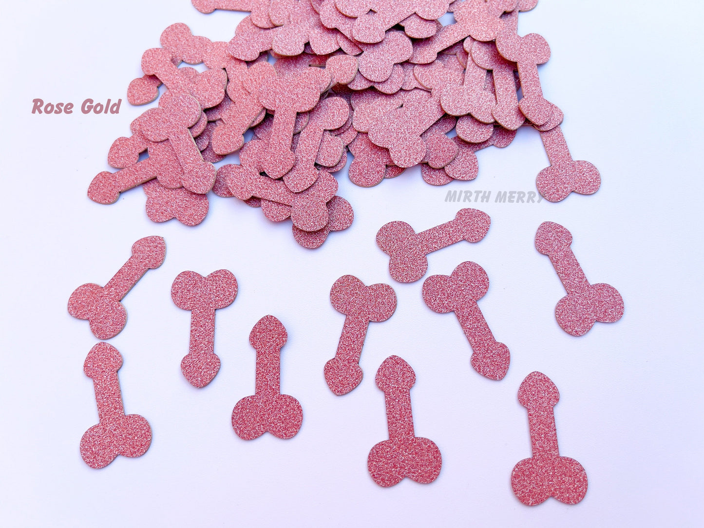 Penis Confetti, Sprinkle Confetti | Bachelorette Party Table Decorations, Hens Party Dick Supplies, Rose Gold Glitter Penis Confetti