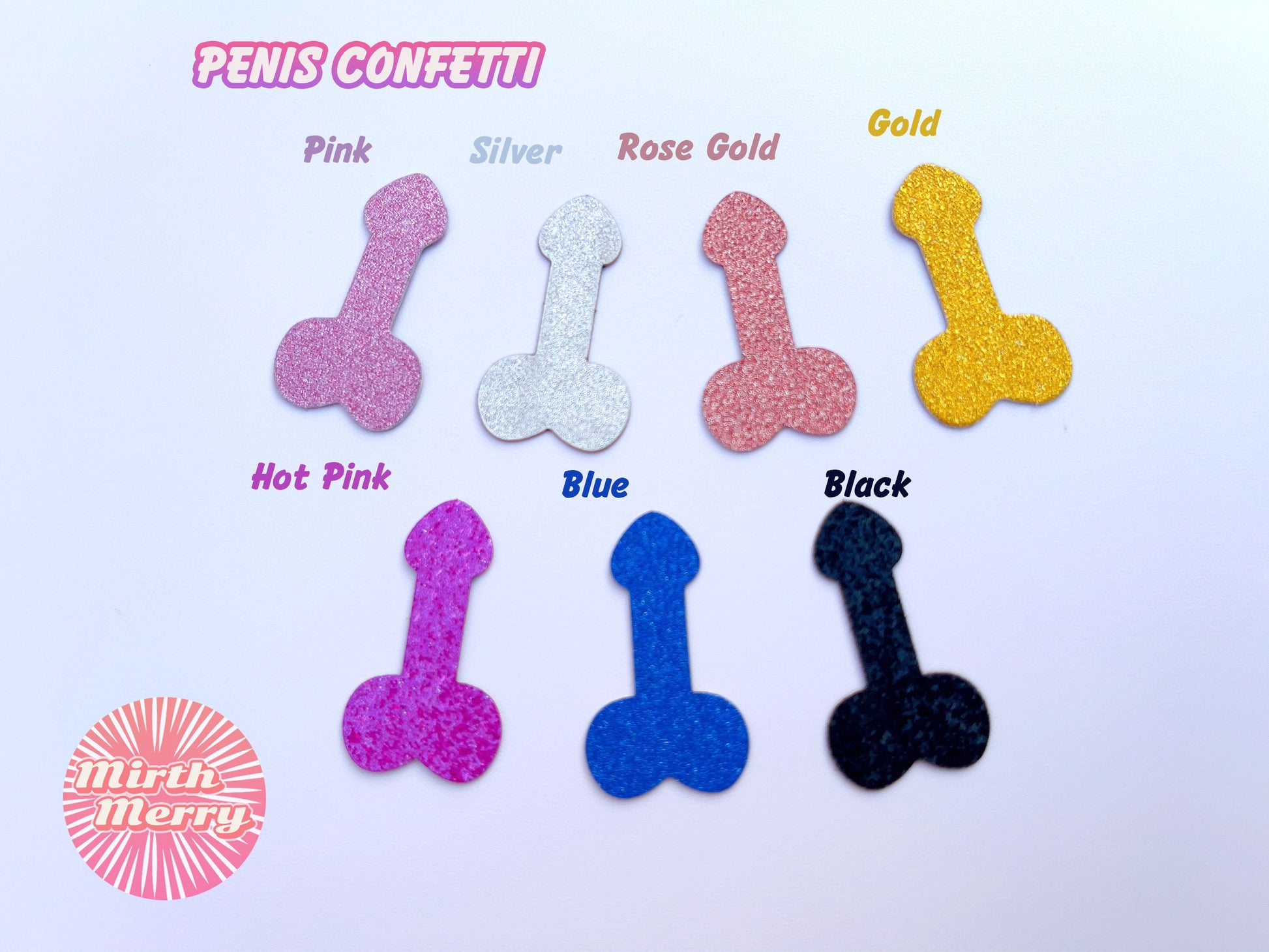 Penis Confetti, Sprinkle Confetti | Bachelorette Party Table Decorations, Hens Party Dick Supplies, Rose Gold Glitter Penis Confetti