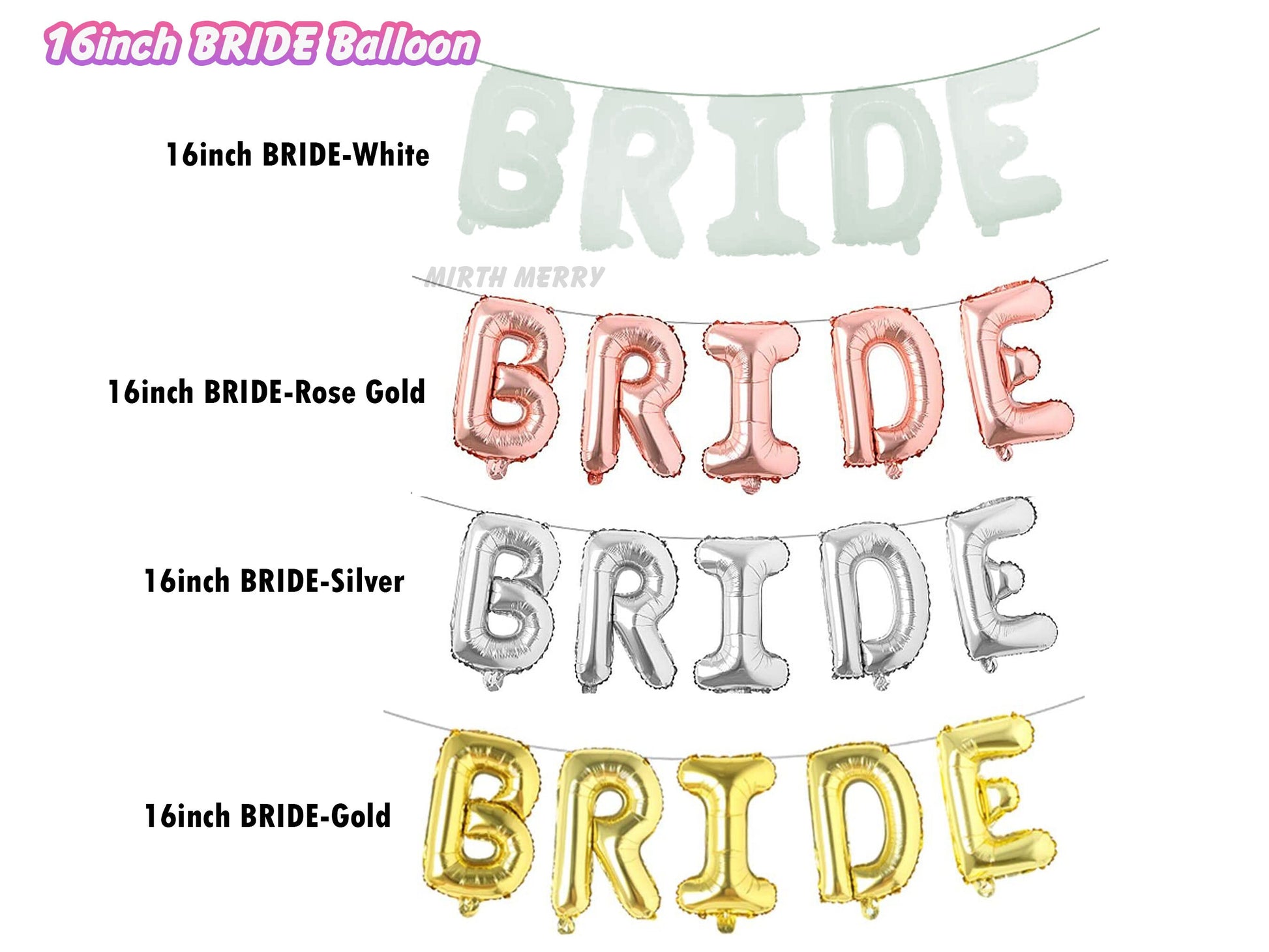 Bride To Be Hens Party Bridal Shower Decorations Engagement Balloons, Bridal Shower Supplies, 16"/40" Bride to Be Rose Gold Foil Balloons