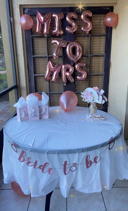 Rose Gold Miss To Mrs Balloons Set | Hens Party Decoration, Bachelorette Party, Engagement Favors, Wedding Bridal Shower Gift, Confetti