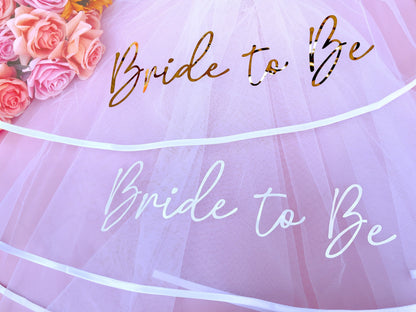 Hen Party Veil, Bride To Be Veil with Lettering- Bachelorette Party Decorations, Bride To Be Gift, Bridal Shower, Bridal Shower Party Favor