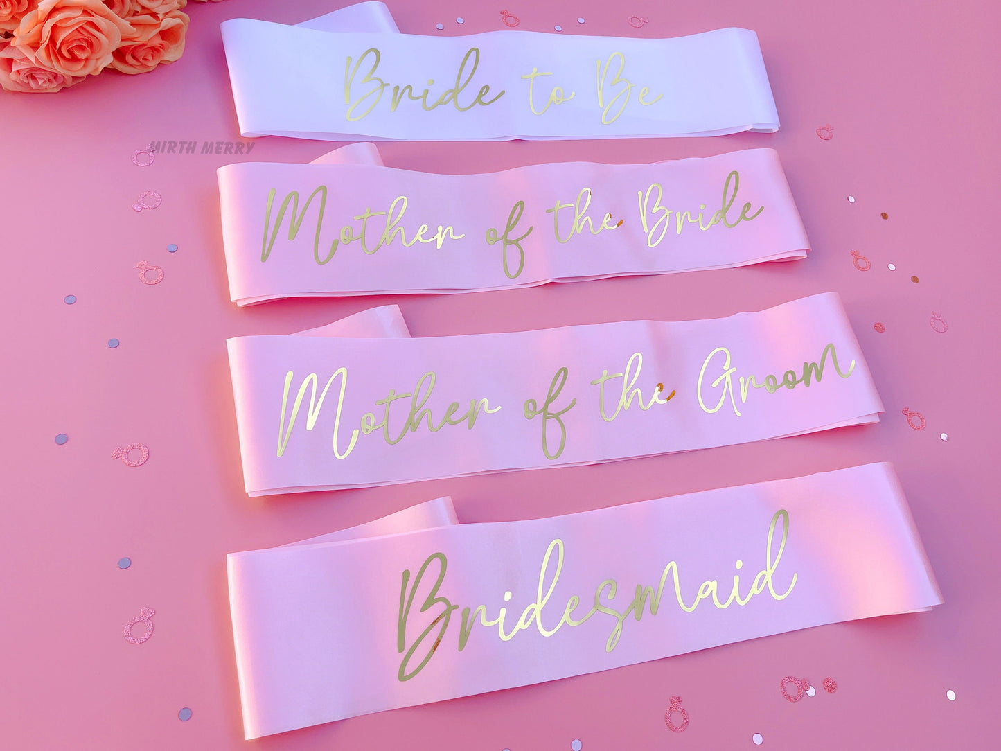 Bride to Be Sash| Hen Party Sash | Sash for Bride - Gold Foil | Mother of the Bride sash | Bachelorette Favors | Team Bride, Bridesmaid sash