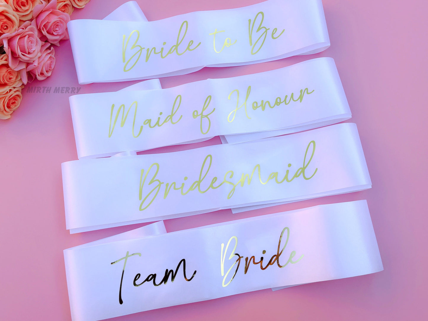 Bride to Be Sash| Hen Party Sash | Sash for Bride - Gold Foil | Mother of the Bride sash | Bachelorette Favors | Team Bride, Bridesmaid sash