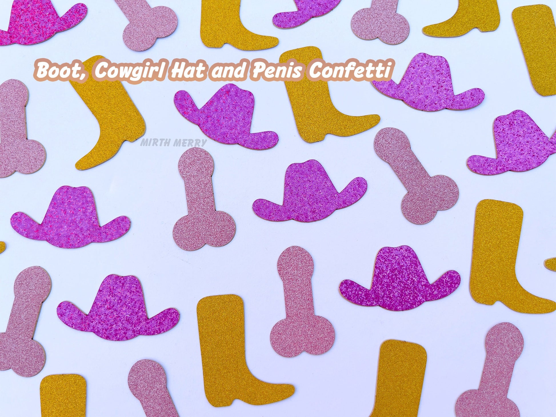 Boot Cowgirl Hat and Penis, Personalized Face Confetti, Last Disco, Last Rodeo, Personalized Hen Party Confetti, Custom Groom Head Confetti