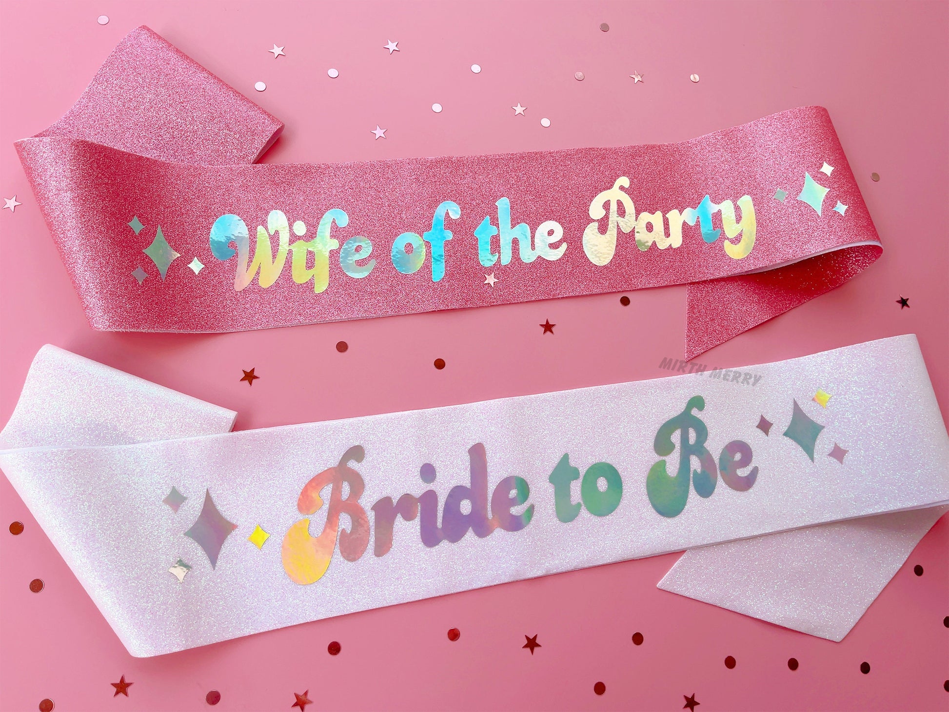 Bride to Be Sash| Hen Party Sash | Iridescent Foil Glitter Sash | Wife of the Party, Disco Theme Sash | Bachelorette Favors | Last Disco