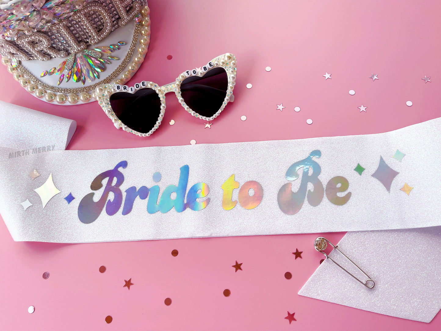 Bride to Be Sash| Hen Party Sash | Iridescent Foil Glitter Sash | Wife of the Party, Disco Theme Sash | Bachelorette Favors | Last Disco