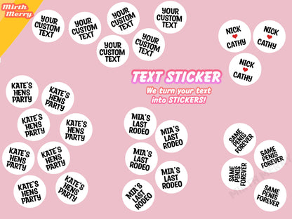 custom personalized text on confetti sticker