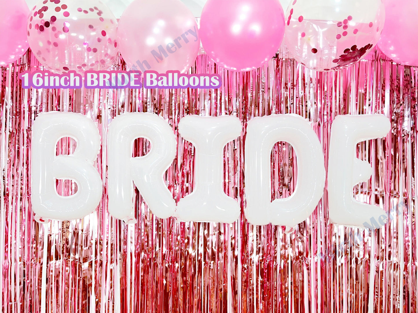 White Bride To Be & Pink Balloons Set | Hens Party Decoration, Bachelorette Party, Bridal Shower Decor Photo Backdrop, Bride Decor