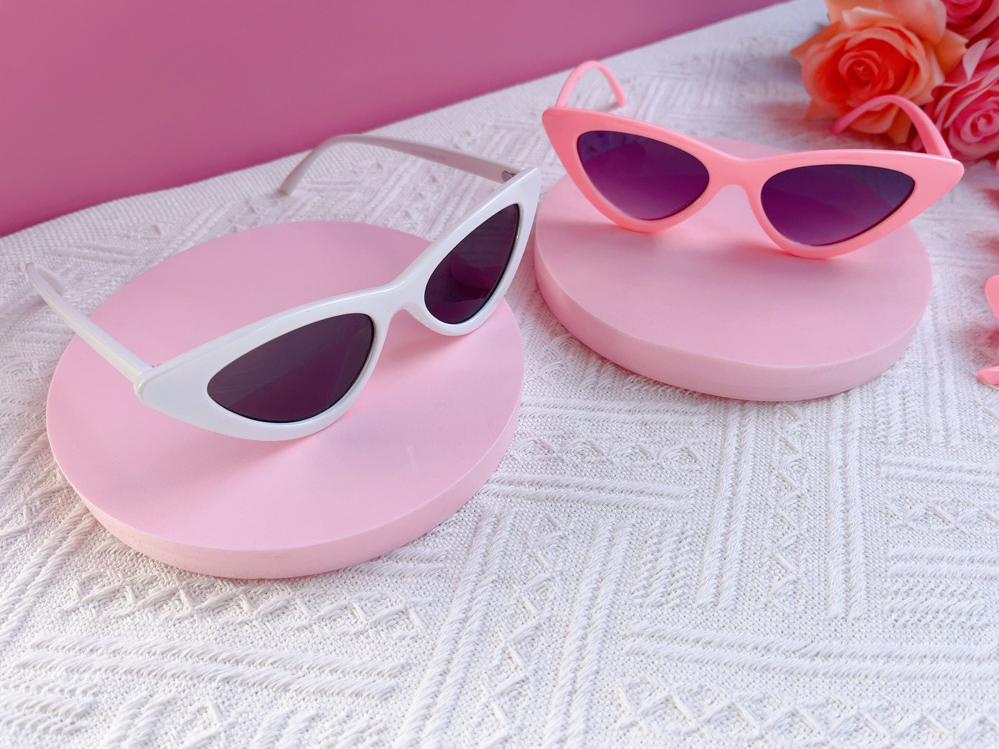 Hens Party Cat Eye Sunglasses | White, Pink, Black Matte Bachelorette Party Decoration, Bridesmaid Gift + Bridal Shower Supplies