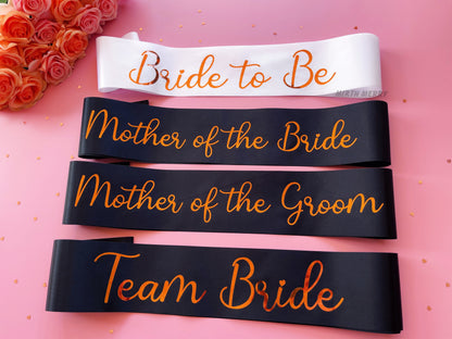 Bride to Be Sash| Hen Party Sash | Sash for Bride - Rose Gold Foil | Maid of Honour sash | Bachelorette Favors | Team Bride, Bridesmaid sash