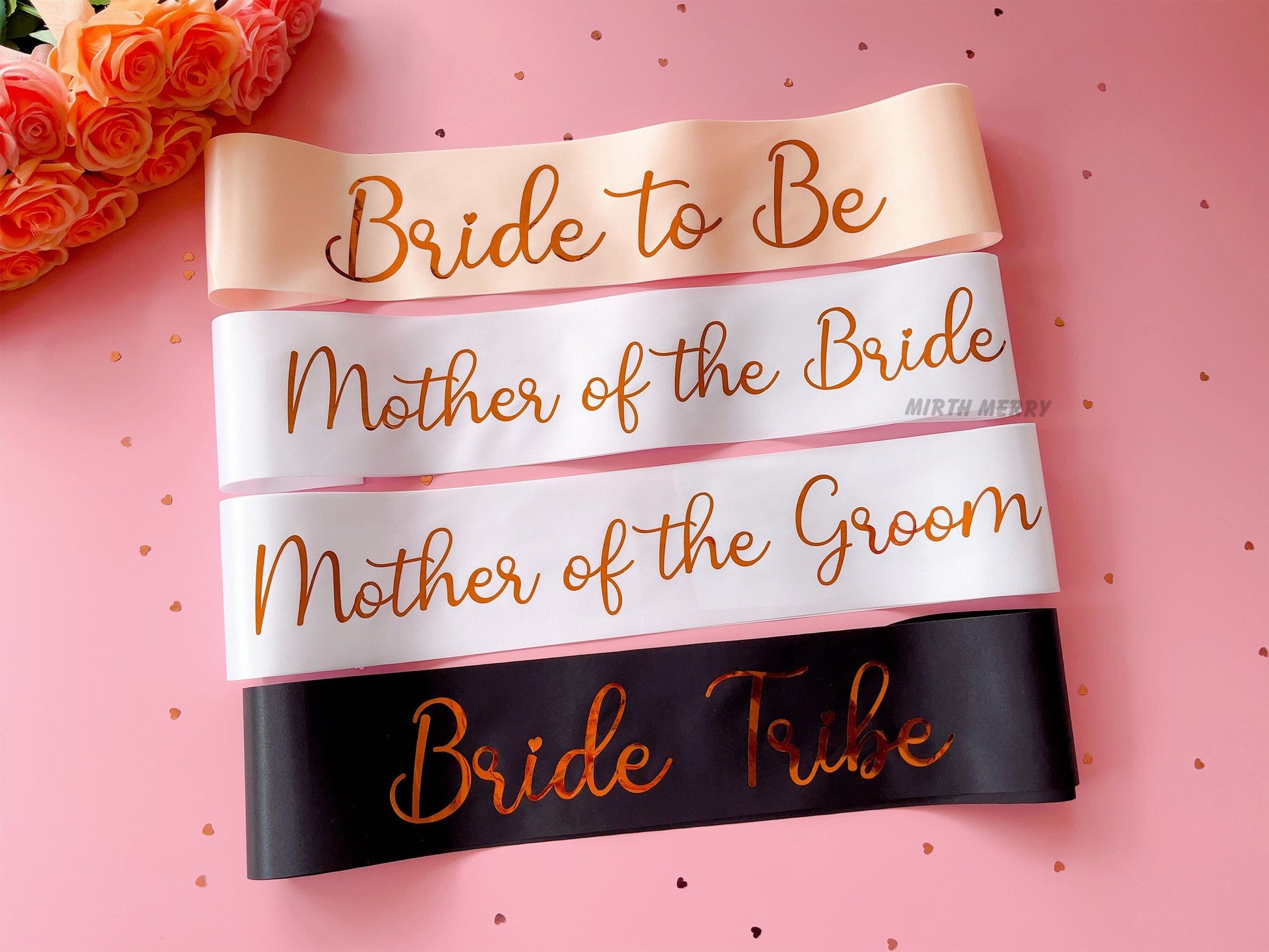 Bride to Be Sash| Hen Party Sash | Sash for Bride - Rose Gold Foil | Maid of Honour sash | Bachelorette Favors | Team Bride, Bridesmaid sash