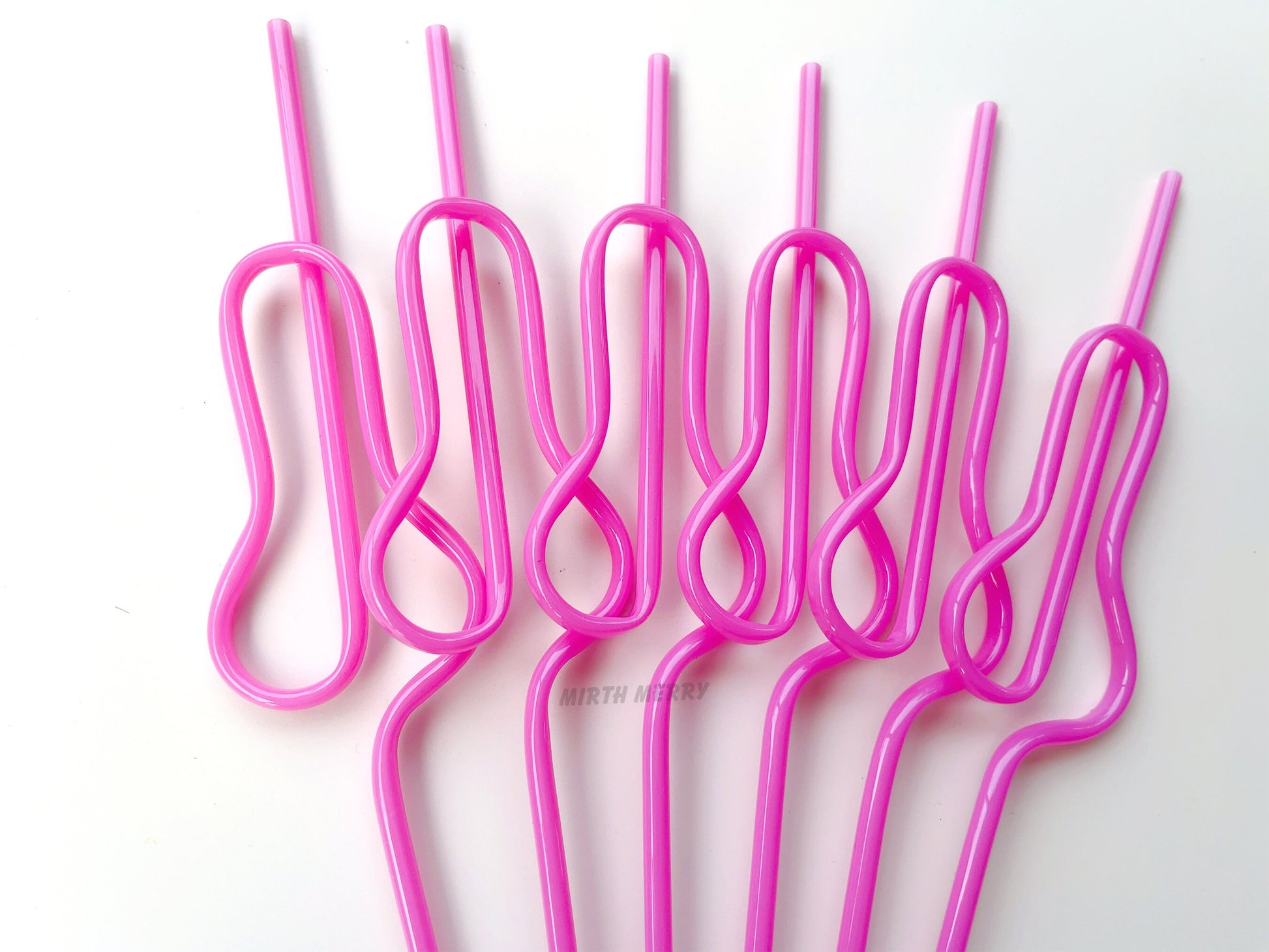 Rose Pink Swirly Willy Straw | Bachelorette Party Decorations | Bride To Be Bridal Shower | Hen Party Supplies Penis