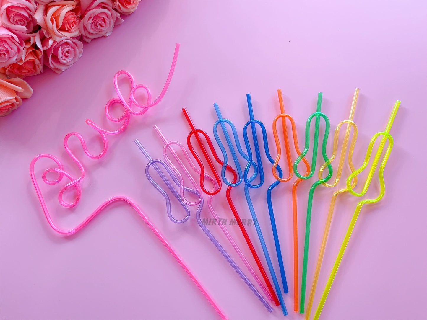 Pick Your Colours Swirly Willy Straw | Bachelorette Party Decorations | Bride To Be Bridal Shower | Hen Party Supplies Penis