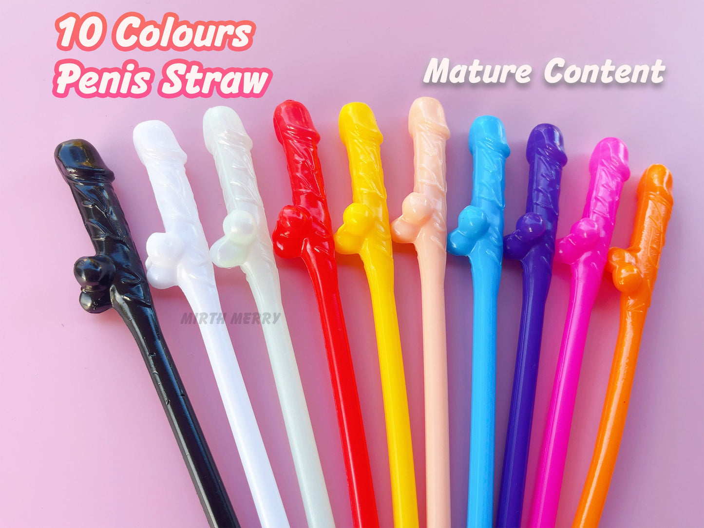 10 Colours Penis Straw, | Bachelorette Party Favors | Bride To Be Bridal Shower | Hen Party Supplies Penis, Mix Color Penis Straws