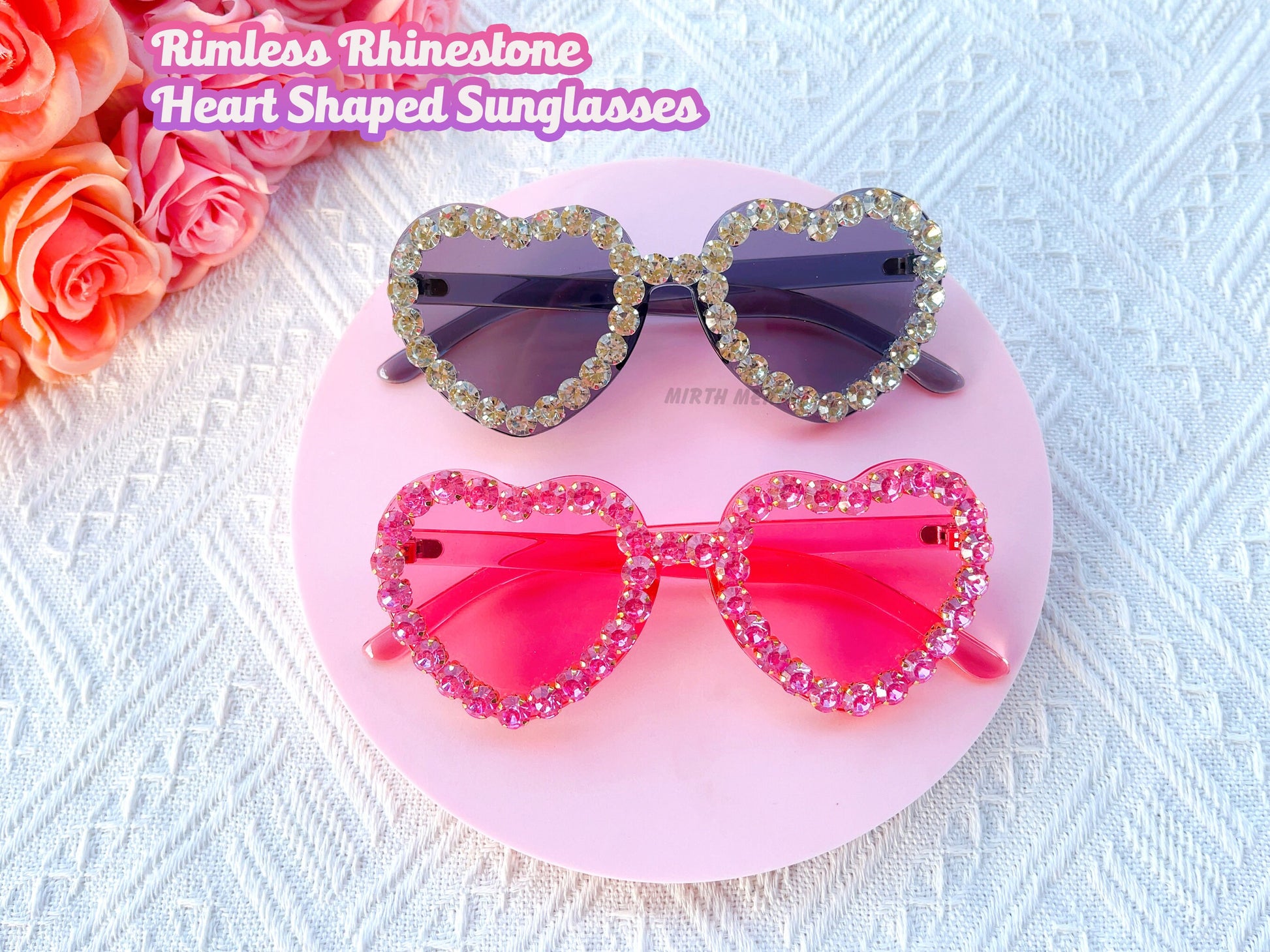 Hens Party Heart Sunglasses, Rhinestone Heart Sunglasses, Bride Bridesmaid Gift + Bridal Shower Supplies, Bachelorette Party Decoration