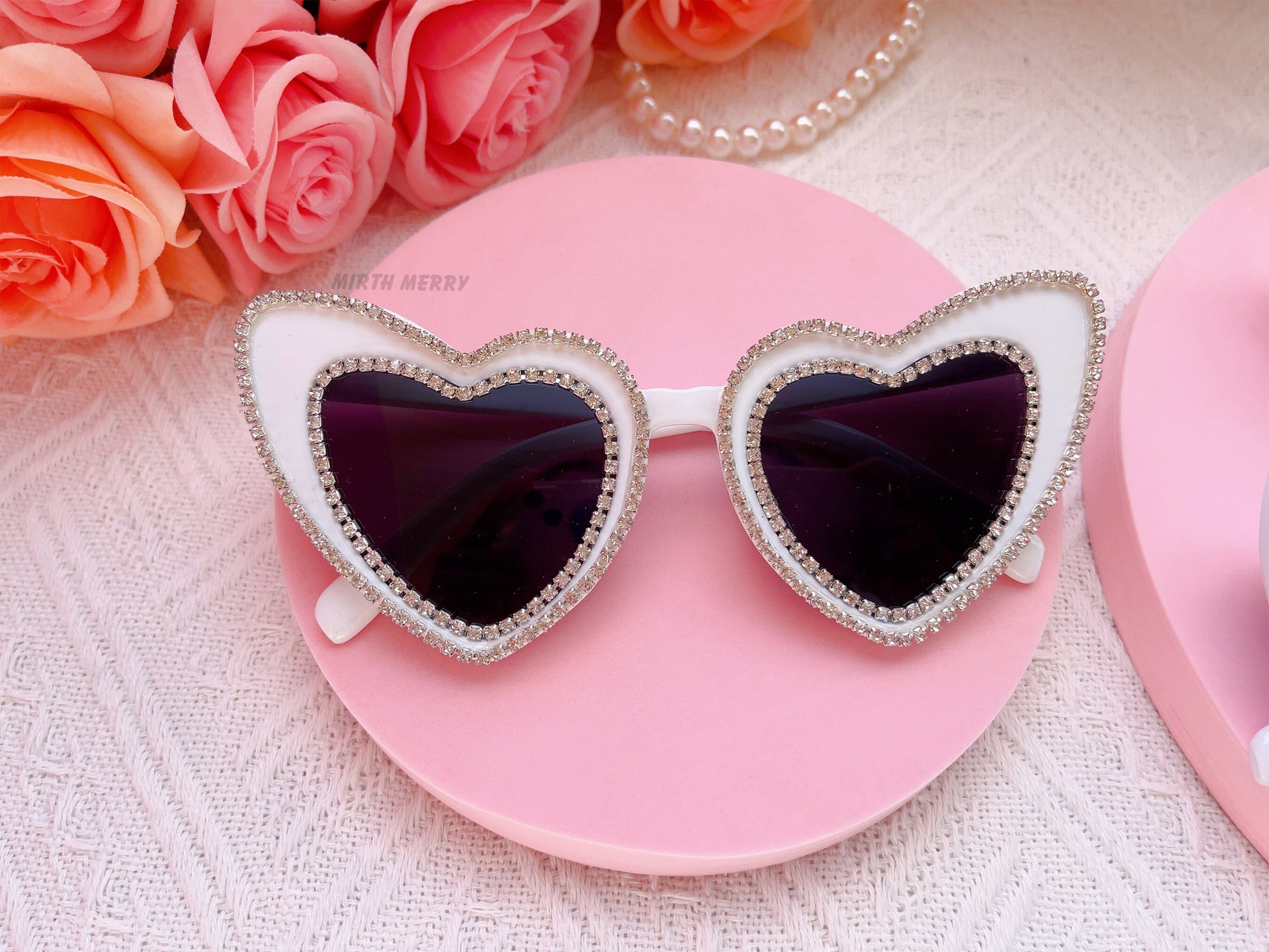 Hens Party Heart Sunglasses, Rhinestone Heart Sunglasses, Bride Bridesmaid Gift + Bridal Shower Supplies, Bachelorette Party Decoration