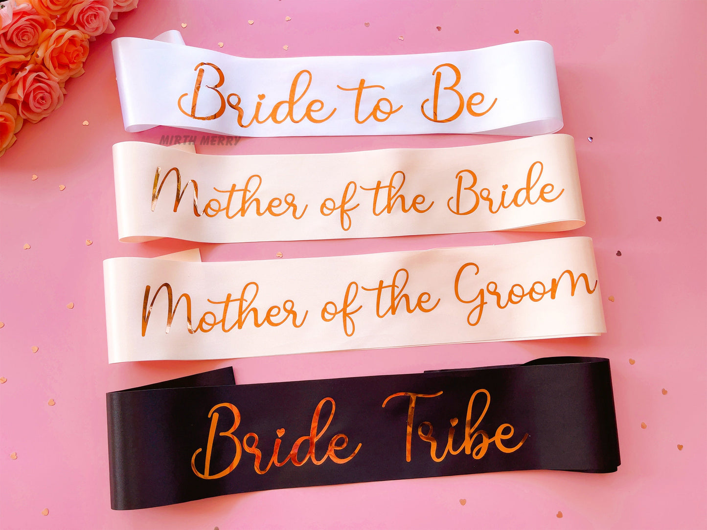 Bride to Be Sash| Hen Party Sash | Sash for Bride - Rose Gold Foil | Maid of Honour sash | Bachelorette Favors | Team Bride, Bridesmaid sash