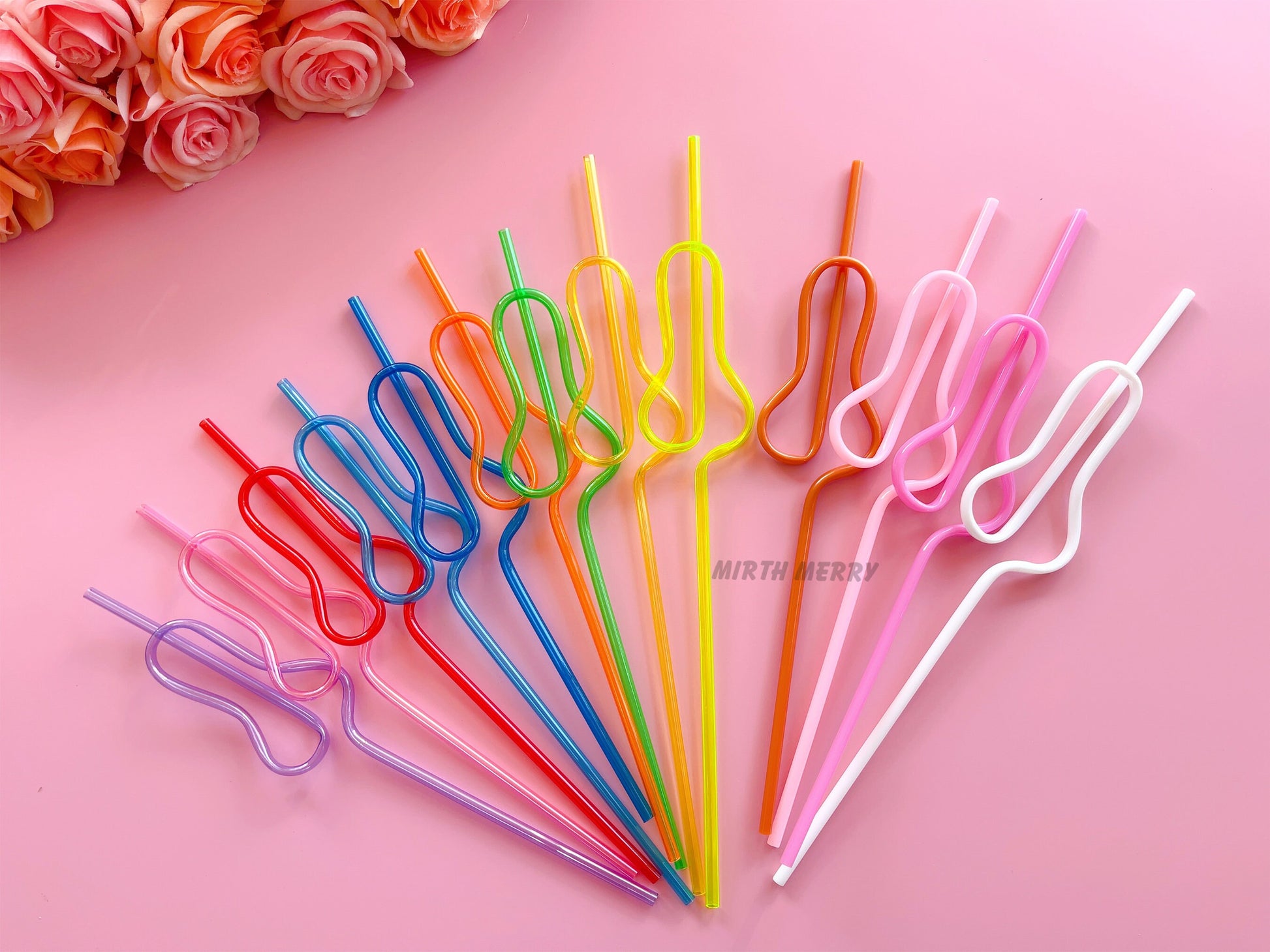 Pick Your Colours Swirly Willy Straw | Bachelorette Party Decorations | Bride To Be Bridal Shower | Hen Party Supplies Penis